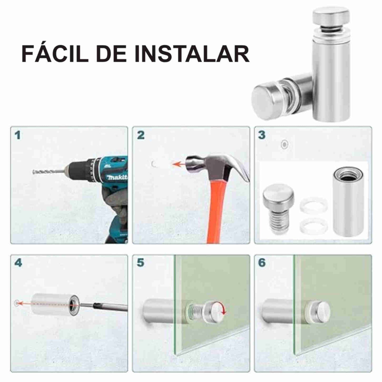 SUJECIÓN PARA NEÓN LED EN PARED (PACK 4U)